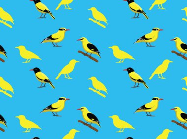 Kuş Oriole Duvar Kağıdı Deseni