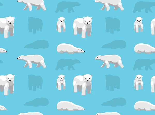 Orso Polar Wallpaper Cartoon Pattern — Vettoriale Stock