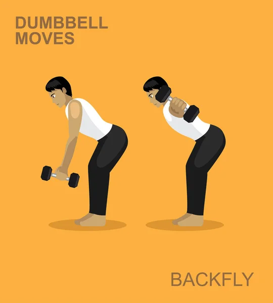 Backfly Dumbbell Déplace Manga Gym Set Illustration — Image vectorielle