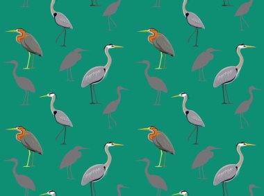 Kuş Balıkçıl Duvar Kağıdı Çizgi Filmi Karakteri