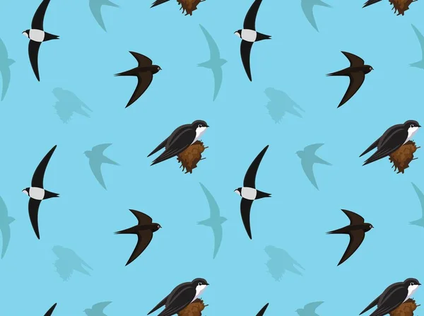 Vogel Swift Wallpaper Cartoon Charakter — Stockvektor