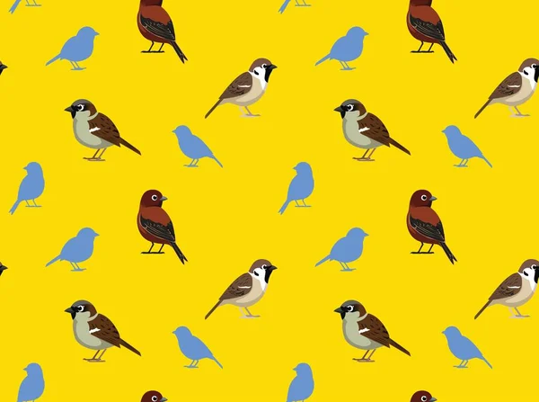 Bird Sparrow Wallpaper Χαρακτήρας Κινουμένων Σχεδίων — Διανυσματικό Αρχείο