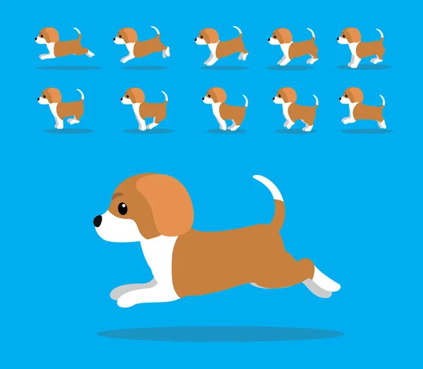 Animal Animation Sequence Dog Russian Foxhound Cartoon Vector — стоковый вектор