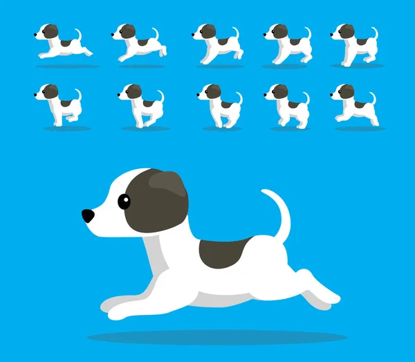 Sekwencja Animacji Zwierzęcej Pies Whippet Cartoon Vector — Wektor stockowy