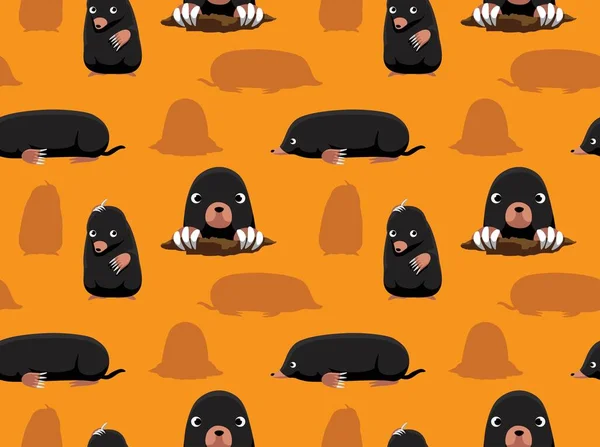 Cute Mole Wallpaper Cartoon Character — Stock Vector