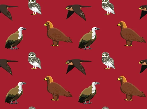Random European Birds Wallpaper — Stock Vector