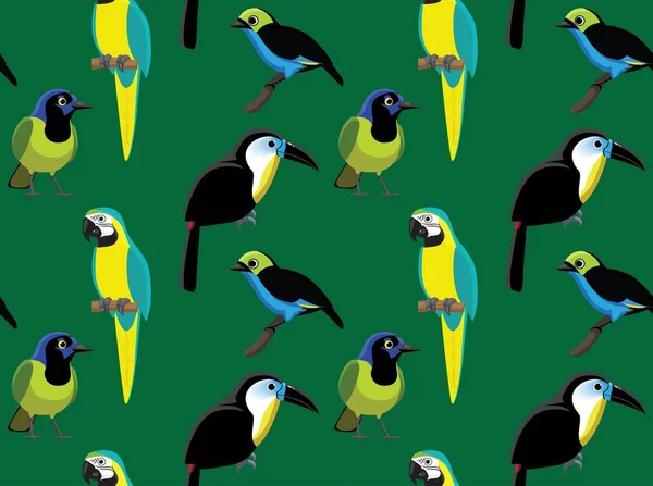 Rastgele Güney Amerika Kuşları Duvar Kağıdı — Stok Vektör