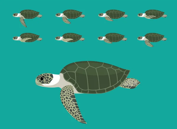 Eläinten Animaatio Sequence Olive Ridley Sarjakuva Vektori — vektorikuva