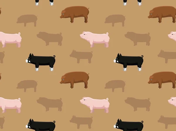 Cochon Fond Écran Vecteur Bande Dessinée — Image vectorielle