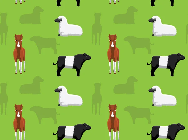 Livestock Farm Animals Seamless Wallpaper — Stock Photo, Image