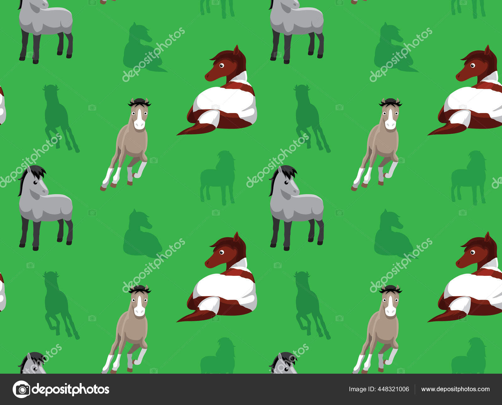 Horse Wallpaper Cartoon Character Stock Vector Image by ©Punnawich