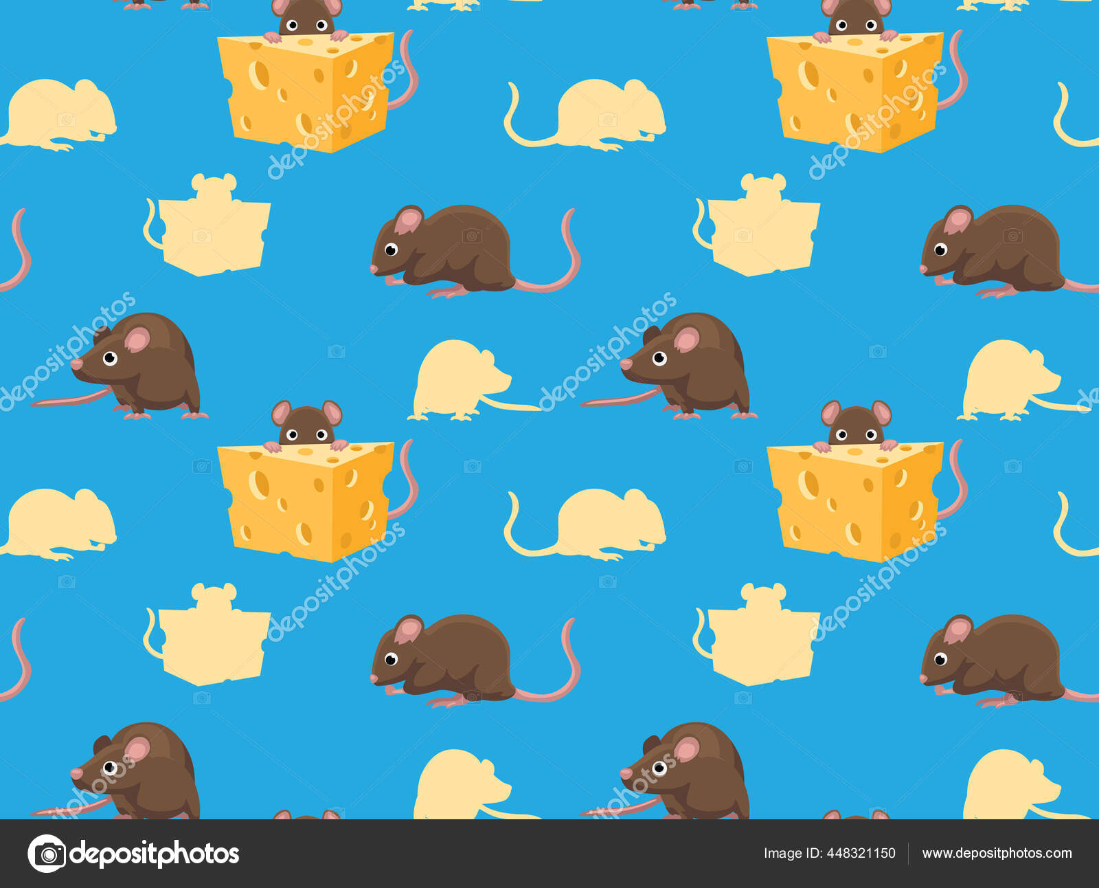 Rato Bonito Wallpaper Caráter Dos Desenhos Animados imagem vetorial de