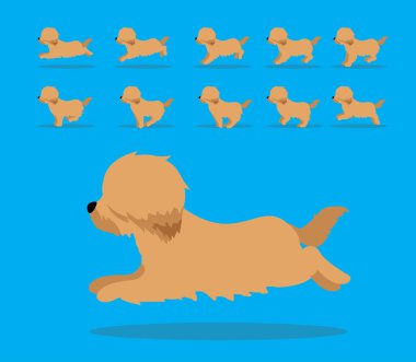 Hayvan Animasyon Sıralaması Köpek Briard Çizgi Film Vektörü