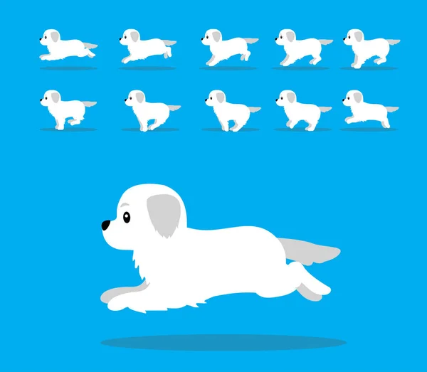 Dieren Animatie Sequentie Hond Grote Pyreneeën Cartoon Vector — Stockvector