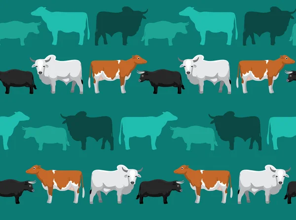 Cow Dexter Seamless Wallpaper Karakter Kartun - Stok Vektor