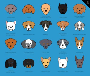 Köpek Yüzü Felç Simgesi Çizgi Filmi 4