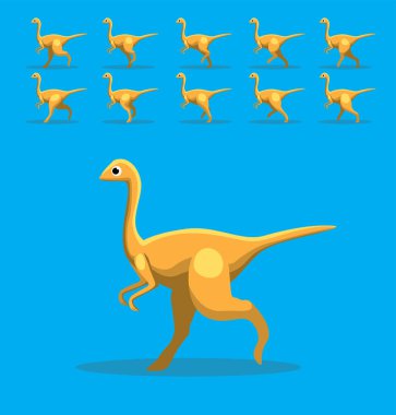 Hayvan Animasyon Dizisi Dinozor Gallimus Çizgi Film Vektörü