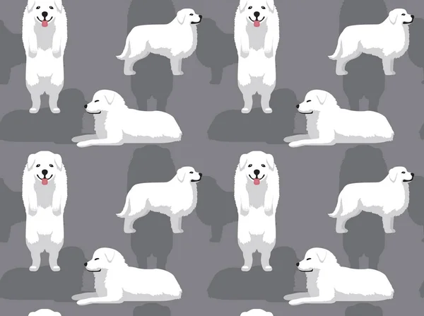 Dog Grote Pyreneeën Achtergrond Naadloze Wallpaper — Stockvector