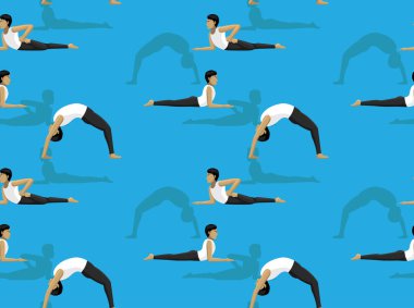 Manga Adam Yoga Yarı Kurbağa Poz Arkaplan Kusursuz Duvar Kağıdı