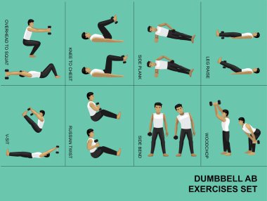 Dumbbell Kas Egzersizi Manga Spor Salonu Çizimleri