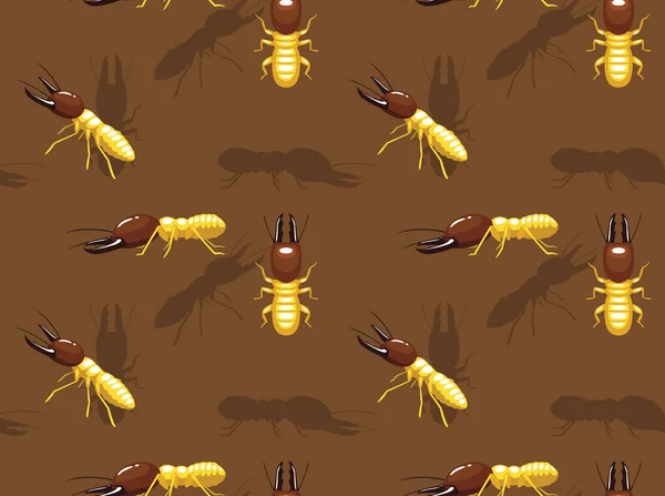 Termite Cartoon Fundo Papel Parede Sem Costura — Vetor de Stock