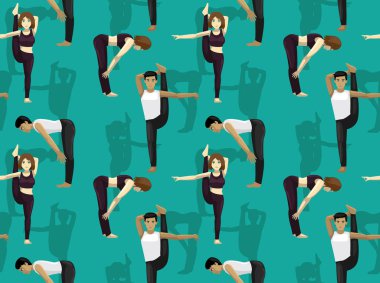 Manga Yoga Duruşu Yarı İleri Bölünmüş Çizgi Film Arkaplanı Kusursuz Duvar Kağıdı