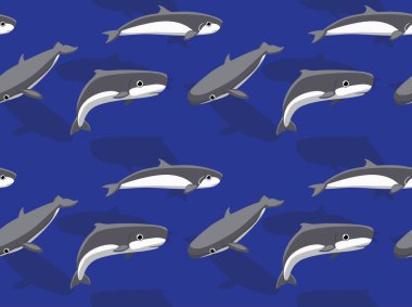 Pigme Sperm Balina Karikatürü Arkaplan Kusursuz Duvar Kağıdı