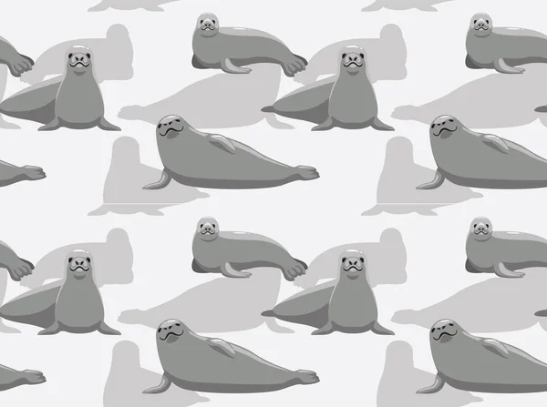 Crabeater Seal Cartoon Pozadí Bezešvé Tapety — Stockový vektor