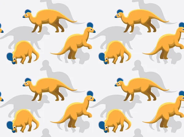 Fondo Pantalla Sin Costuras Dinosaurio Corythosaurus Cartoon — Archivo Imágenes Vectoriales