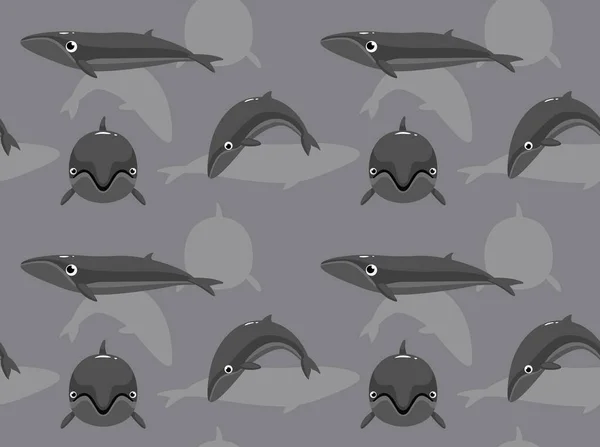 Pygmée Baleine Noire Fond Bande Dessinée Sans Couture Fond Écran — Image vectorielle