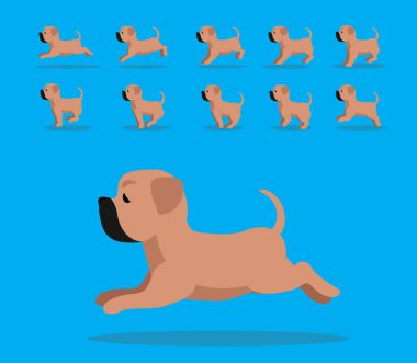 Hayvan Animasyon Serisi Köpek FILA BRASILEIRO Çizgi Film Vektörü