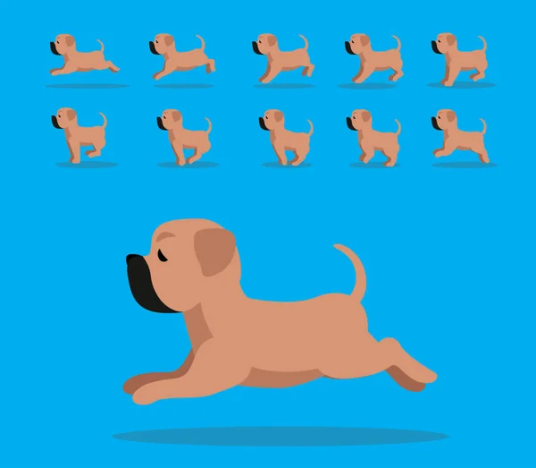 Animal Animation Sequence Dog Fila Brasileiro Cartoon Vector —  Vetores de Stock