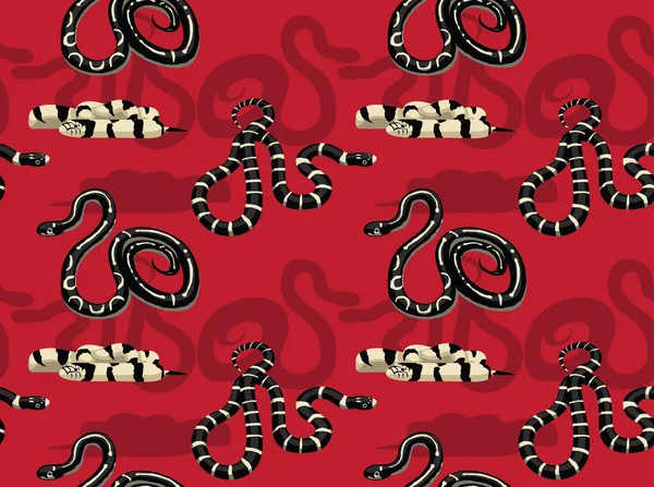 Snake California Kingsnake Cartoon Background Seamless Wallpaper — Stock Vector