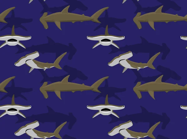 Winghead Shark Cartoon Background Seamless Wallpaper — Stock Vector