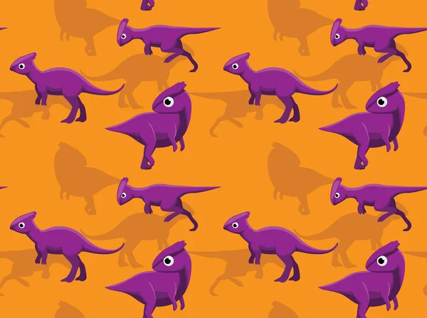 Dinosaurie Homalocephale Tecknad Bakgrund Sömlös Bakgrund — Stock vektor