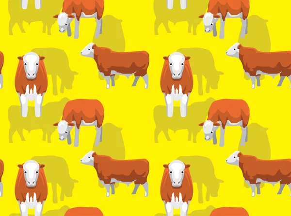 Cow Simmental Cartoon Achtergrond Naadloze Wallpaper — Stockvector