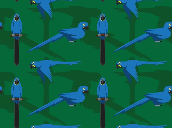 Гиацинт Macaw Мультфильм Обои Seamless — стоковый вектор