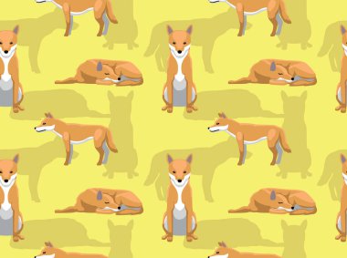 Dog Dingo Cartoon Seamless Wallpaper clipart
