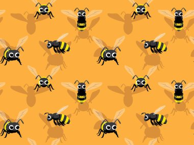 Şirin Arı Uçan Çizgi Film Arkaplanı Kusursuz Duvar Kağıdı