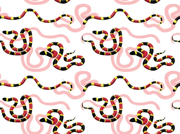 Fondo Pantalla Sin Costuras Snake Eastern Coral — Vector de stock