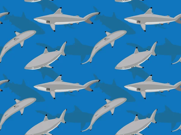 Blacktip Shark Hintergrund Nahtlose Hintergrundbilder — Stockvektor