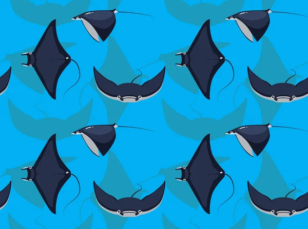 Mobula Ray Fundo Papel Parede Sem Costura —  Vetores de Stock