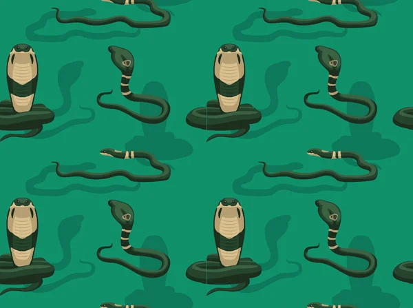 Fondo Pantalla Inconsútil Snake Monocled Cobra Cartoon — Vector de stock