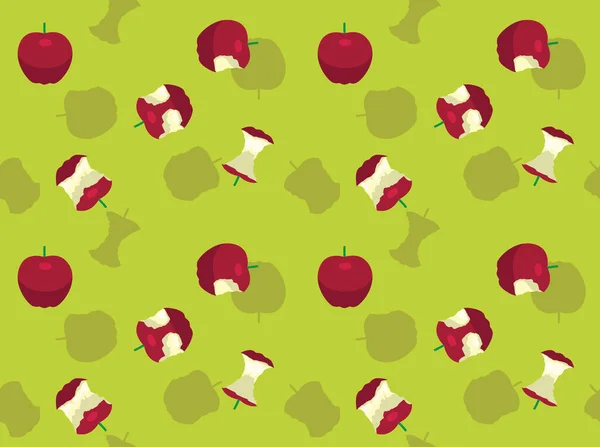 Apple Eating Sequence Cartoon Background Бесшовные Обои — стоковый вектор