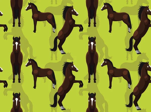 Fondo Pantalla Sin Costuras Caballo Marwari Cartoon — Vector de stock