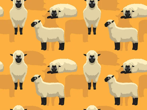 Sheep Hampshire Cartoon Background Seamless Wallpaper — Stock Vector