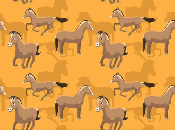 Fondo Pantalla Sin Costuras Fondo Dibujos Animados Fiordo Caballo — Vector de stock