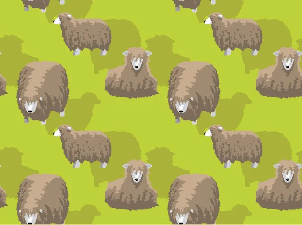 Sheep Lincoln Longwool Cartoon Background Seamless Wallpaper — Stock Vector