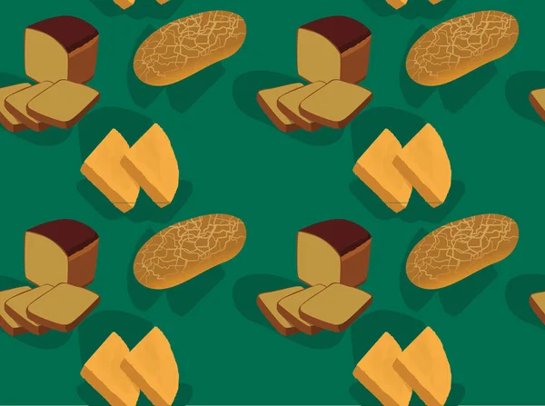 Bread Kind Borodinsky Bammy Tiger Green Background Seamless Wallpaper — ストックベクタ