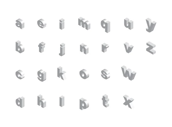 Isometric Lowercase Letters English Font Typescript — Stock vektor